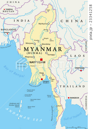 Myanmar Burma Political Map Myanmar Burma Political Map 23341258