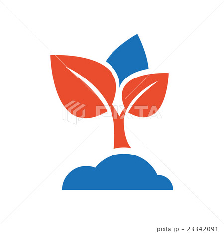 sapling icon vector blue and orange 23342091