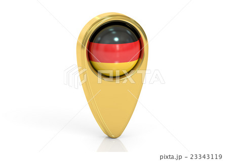 map pointer with flag of Germany, 3D rendering 23343119
