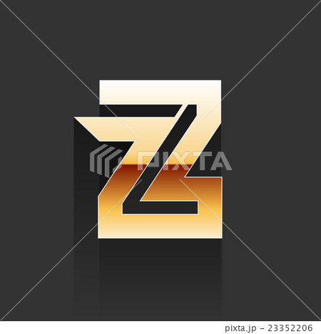 Vector Gold Letter Z Shape Logo Element 23352206