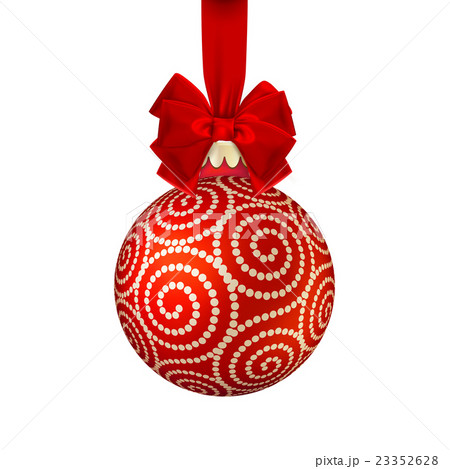 Red Christmas ball with bow. EPS 10 Red Christmas ball with bow. EPS 10 23352628