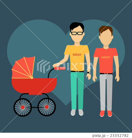 Father with a Baby Carriage Banner 23352782