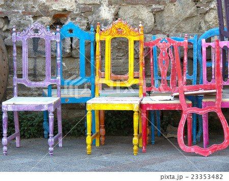 aged colorred ornamental chair 23353482