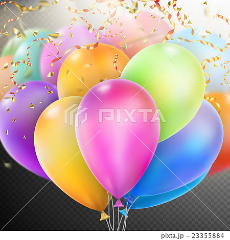 Colorful Balloons with confetti. EPS 10 23355884