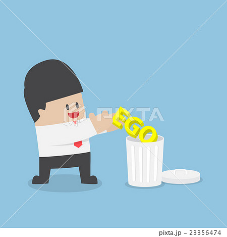 Businessman throw his ego into the trash 23356474