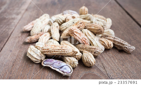 Boiled Peanuts on wooden table background. Boiled Peanuts on wooden table background. 23357691