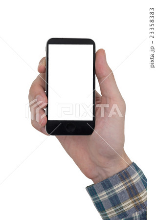 Male hand holding a mobile phone  23358383