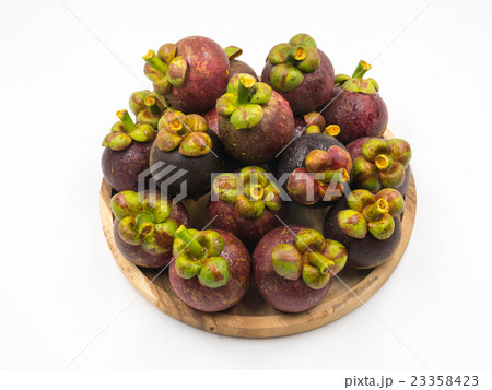 Mangosteen fruit on white background. 23358423