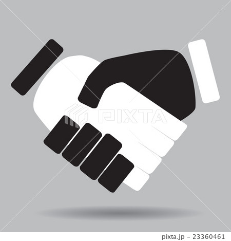 Handshake isolated white and black 23360461