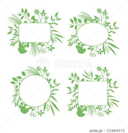 Set of green round and square vector frames 23364572