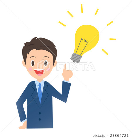 閃くビジネスマン、男性会社員のイラスト素材 23364721