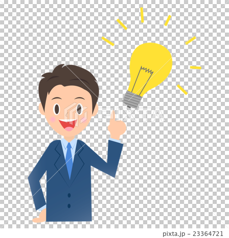 閃くビジネスマン、男性会社員のイラスト素材 23364721