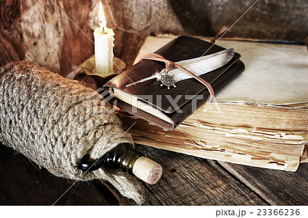 pirate object on wooden table 23366236