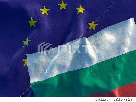 Bulgarian and EU Flag. 3D render 23367315