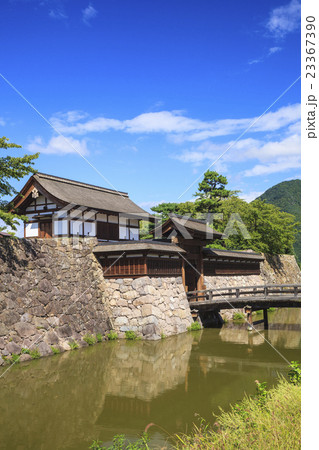 松代城の太鼓門と木橋　長野県長野市松代町 23367390