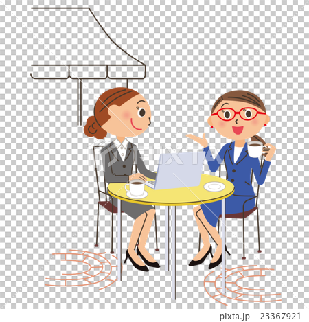 会社員　喫茶店　パソコン 23367921