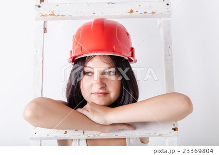 woman in the construction hardhat 23369804