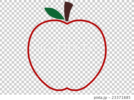赤リンゴの形をしたフレームのイラスト素材