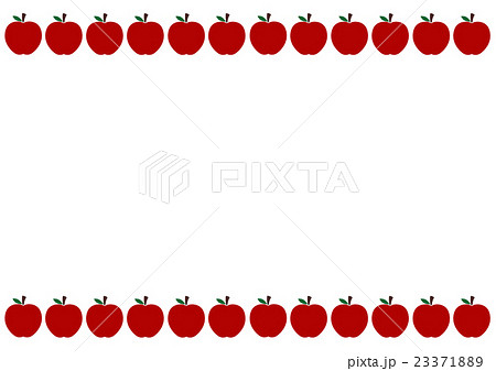 上下の赤リンゴのフレームのイラスト素材