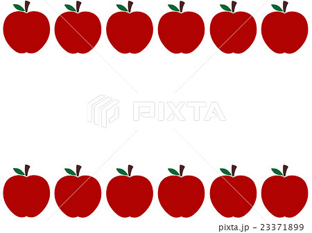 上下の赤リンゴのフレームのイラスト素材