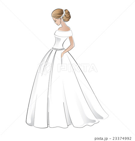Beautiful bride in wedding dress with pretty hair 23374992