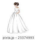 Sketch of young bride model in wedding dress 23374993