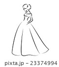 Sketch of an elegant bride in white wedding dress 23374994