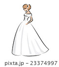Color sketch of an elegant bride in white dress 23374997