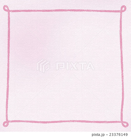 画用紙にクレヨンで手書きしたようなシンプルなフレーム 文字スペース 背景素材 正方形 ピンク系のイラスト素材