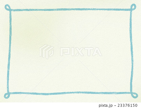画用紙にクレヨンで手書きしたようなシンプルなフレーム 文字スペース 背景素材 横長 ブルー系のイラスト素材 23376150 Pixta