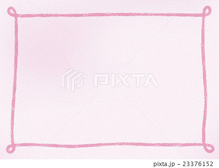 画用紙にクレヨンで手書きしたようなシンプルなフレーム 文字スペース 背景素材 横長 ピンク系のイラスト素材