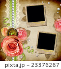 Vintage background with  roses, lace, ribbon 23376267