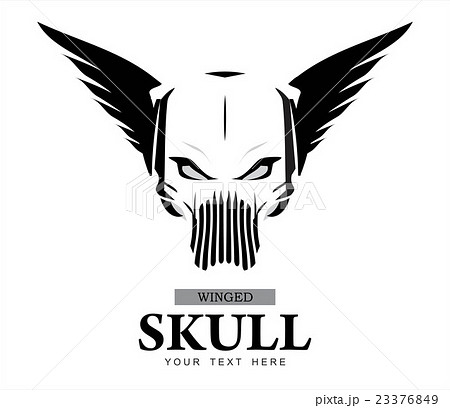 Winged Skull in black and white Winged Skull in black and white 23376849