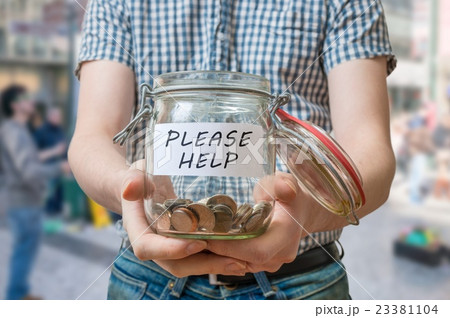 Man is asking for help and begging for money. 23381104