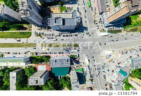 Aerial city view. Urban landscape. Copter shot 23381794