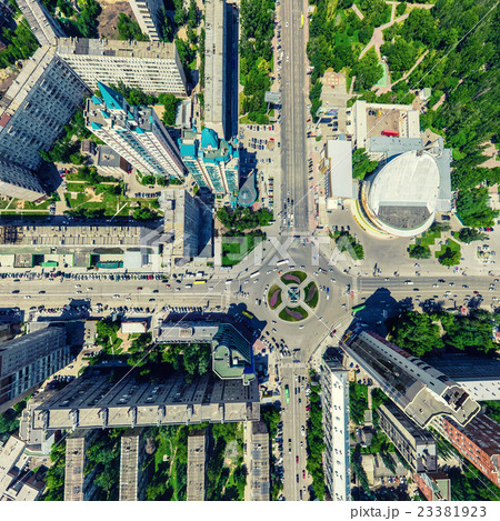 Aerial city view. Urban landscape. Copter shot 23381923
