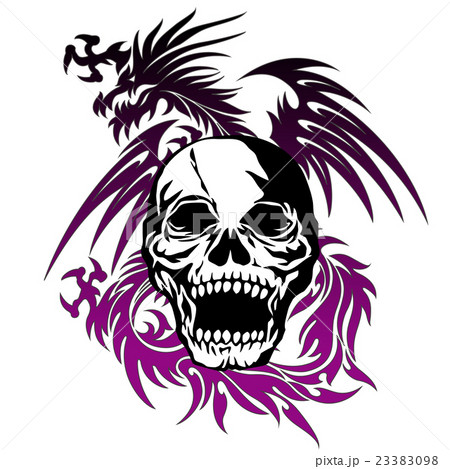 スカルとドラゴンのイラスト のイラスト素材 スカルとドラゴンのイラスト のイラスト素材