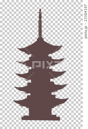 Five-story tower silhouette 23384197