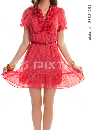 Lady in casual summer dress. Lady in casual summer dress. 23384291