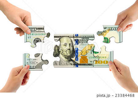 Hands and money puzzle 23384468