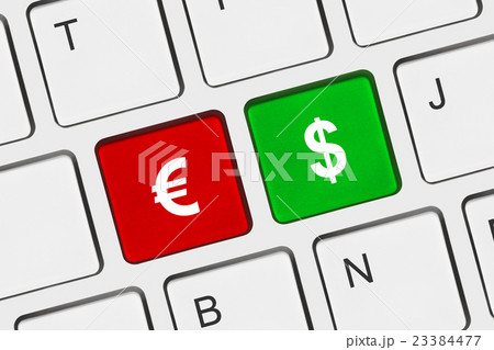 Computer keyboard with two money keys 23384477