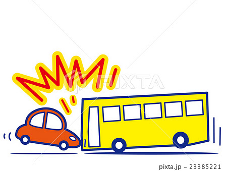 バスと乗用車 衝突事故のイラスト素材 23385221 Pixta