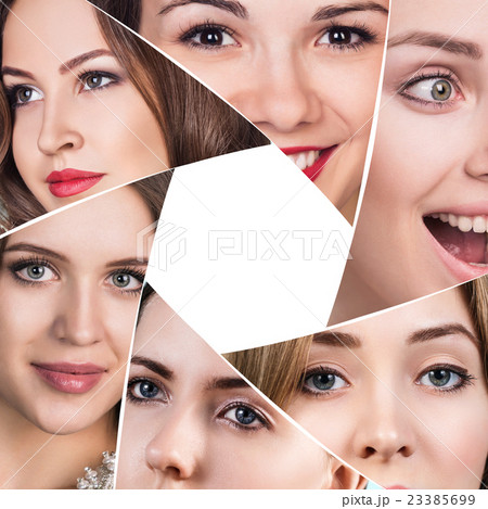 Collage of a beautiful woman faces Collage of a beautiful woman faces 23385699