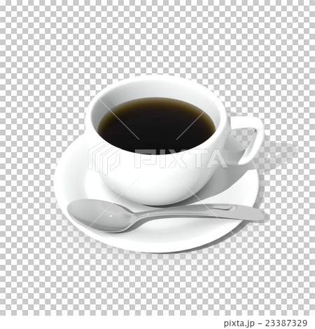 コーヒーカップとコーヒー皿とスプーンのイラスト素材 23387329 Pixta