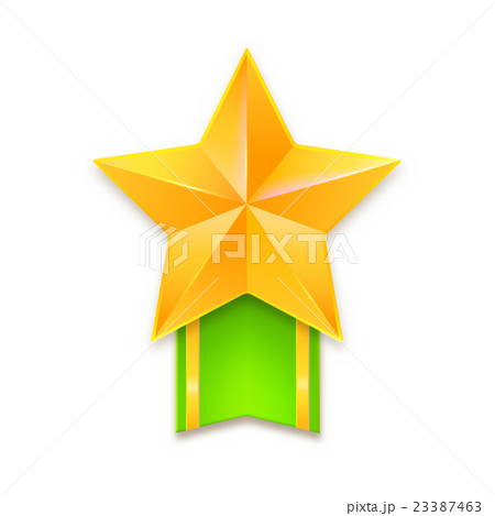 Golden star with ribbon 23387463