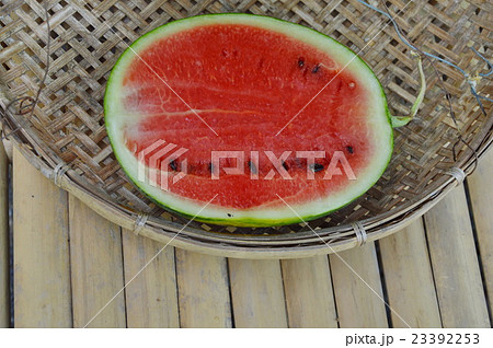 watermelon on bamboo threshing basket watermelon on bamboo threshing basket 23392253