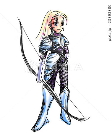 A Female Warrior With A Bow Stock Illustration