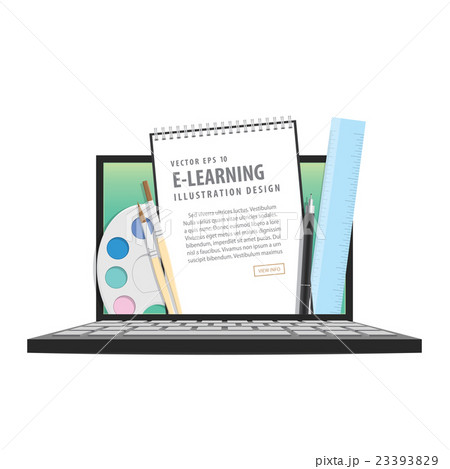 e-learning with laptop, an online network. 23393829