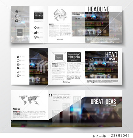 Set of tri-fold brochures, square design templates 23395042