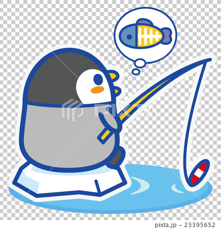ペンギンカフェ 釣りのイラスト素材